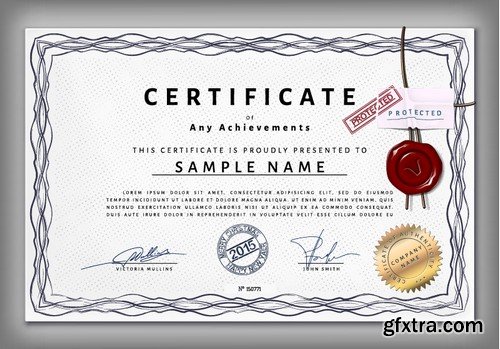 Stock Vectors - Certificate Template 7, 25xEPS