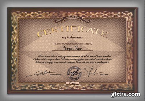 Stock Vectors - Certificate Template 7, 25xEPS