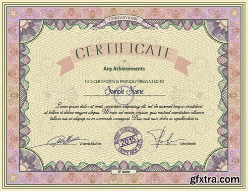 Stock Vectors - Certificate Template 7, 25xEPS