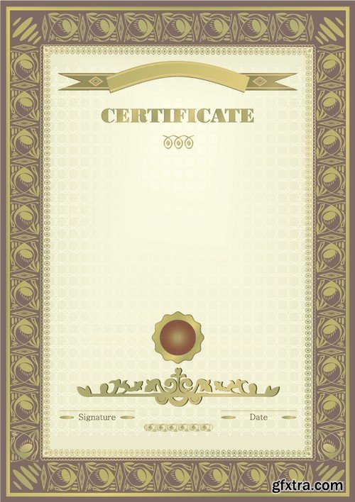 Stock Vectors - Certificate Template 7, 25xEPS