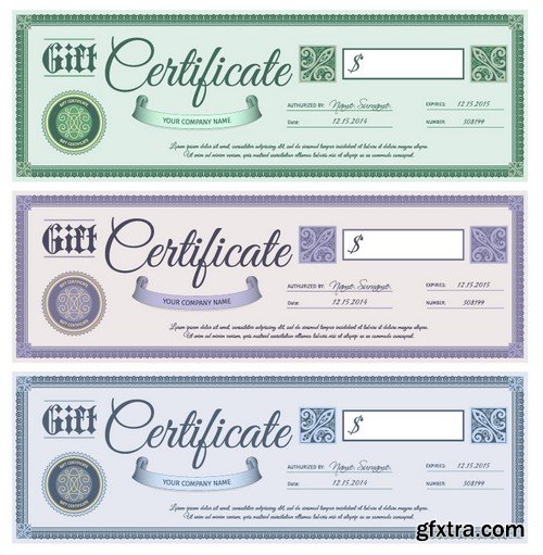 Stock Vectors - Certificate Template 7, 25xEPS