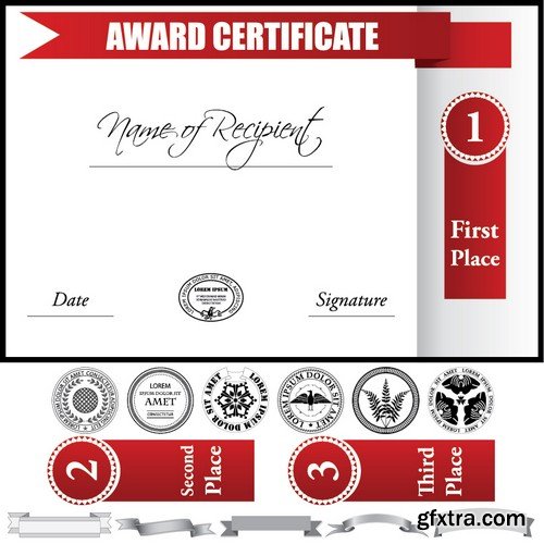 Stock Vectors - Certificate Template 7, 25xEPS