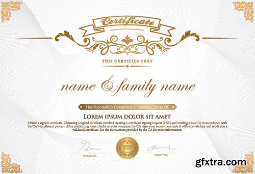 Stock Vectors - Certificate Template 7, 25xEPS