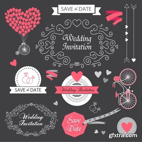 Template for Wedding invitation in vector from stock #4 - 25 Eps