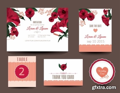 Template for Wedding invitation in vector from stock #4 - 25 Eps