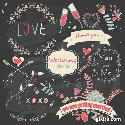 Template for Wedding invitation in vector from stock #4 - 25 Eps