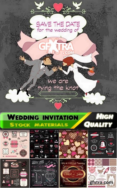 Template for Wedding invitation in vector from stock #4 - 25 Eps