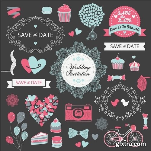 Template for Wedding invitation in vector from stock #4 - 25 Eps