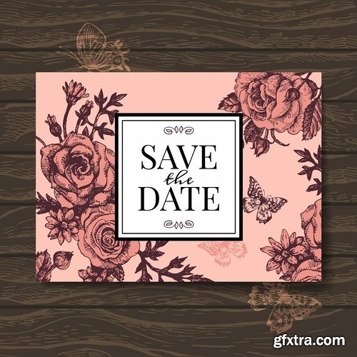 Template for Wedding invitation in vector from stock #4 - 25 Eps