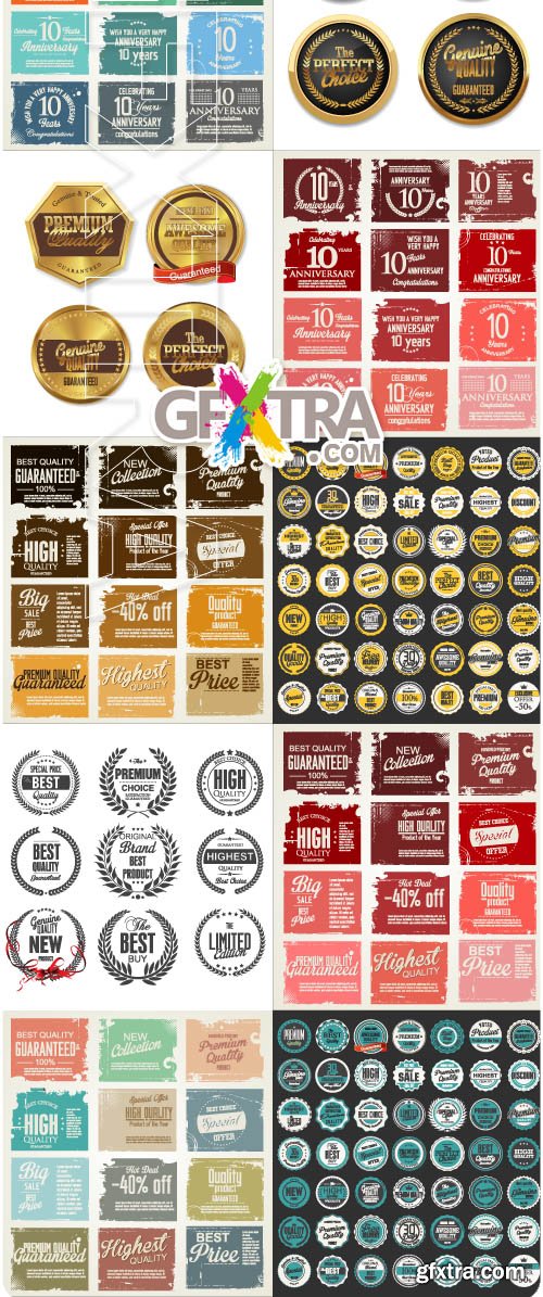 Commercial labels and badges vector 15