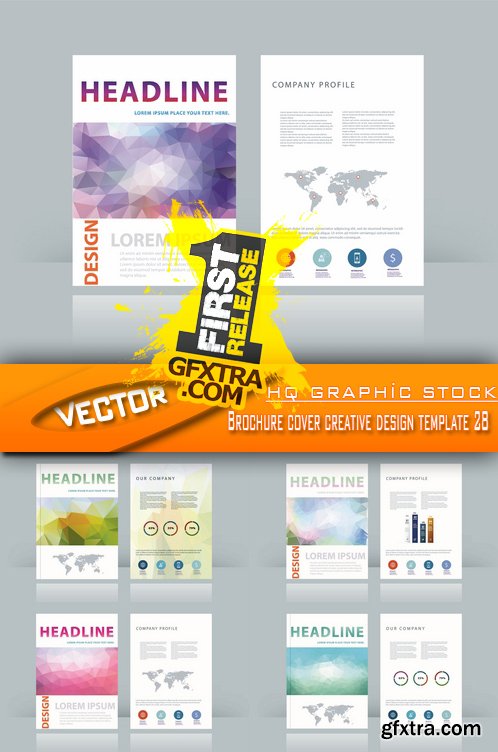 Stock Vector - Brochure cover creative design template 28