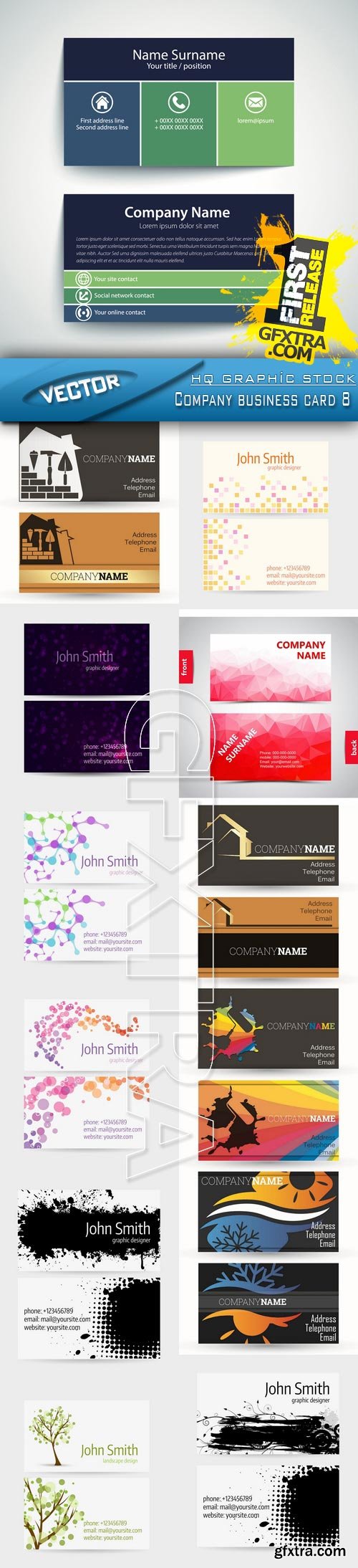 Stock Vector - Company business card 8