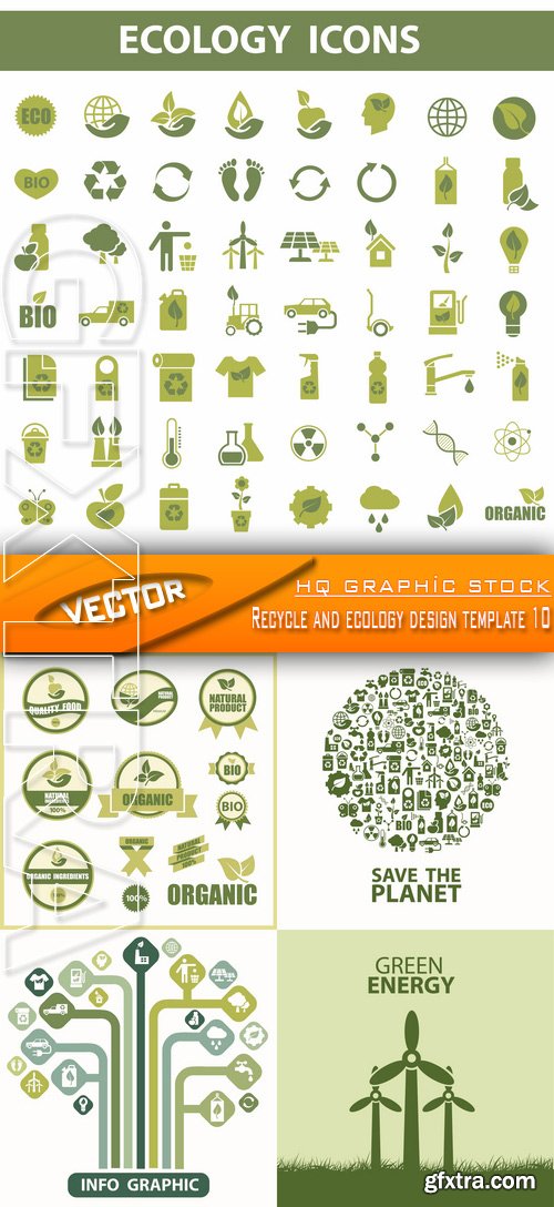 Stock Vector - Recycle and ecology design template 10