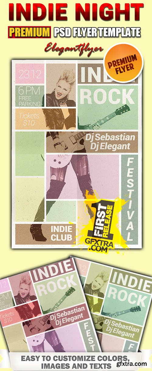 Indie Night PSD Flyer Templates + FB Cover