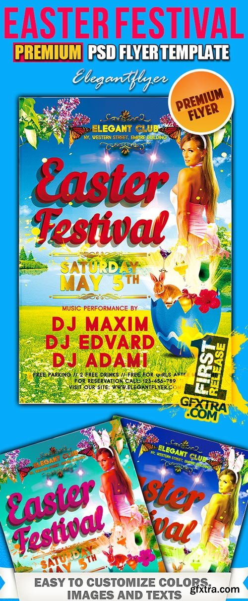 Easter Festival PSD Flyer Templates + FB Cover