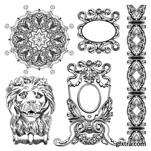 Stock Vector - Hand Draw Vintage Sketch Ornamental Design Elements, 30EPS