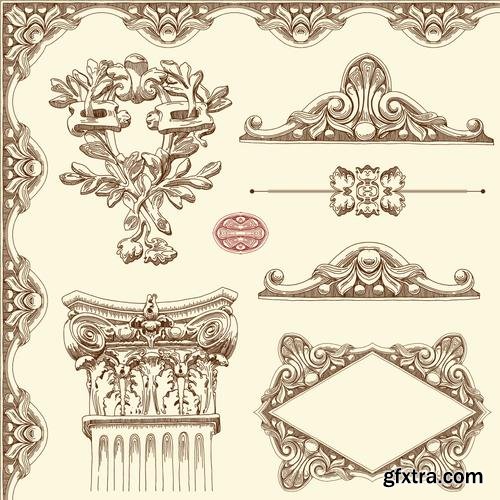 Stock Vector - Hand Draw Vintage Sketch Ornamental Design Elements, 30EPS