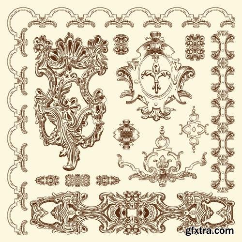 Stock Vector - Hand Draw Vintage Sketch Ornamental Design Elements, 30EPS