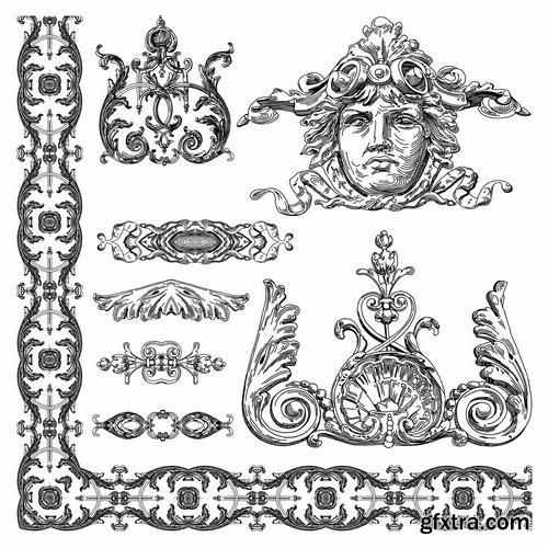 Stock Vector - Hand Draw Vintage Sketch Ornamental Design Elements, 30EPS