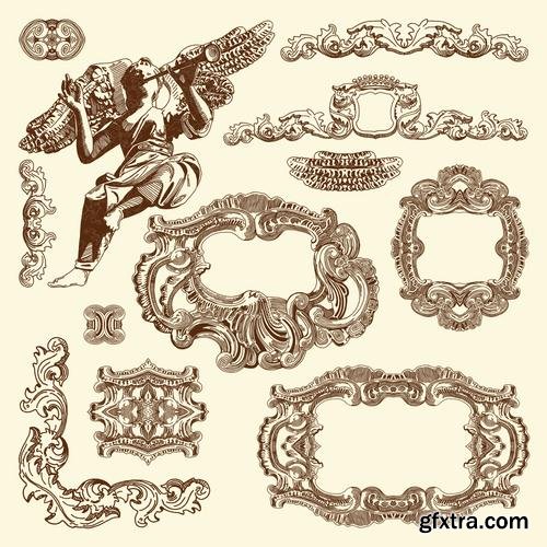 Stock Vector - Hand Draw Vintage Sketch Ornamental Design Elements, 30EPS