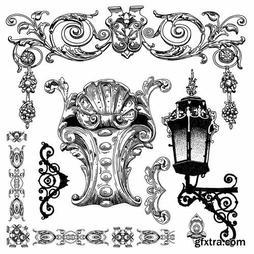 Stock Vector - Hand Draw Vintage Sketch Ornamental Design Elements, 30EPS