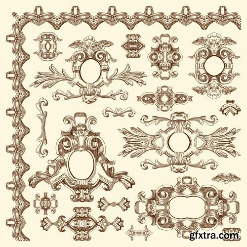 Stock Vector - Hand Draw Vintage Sketch Ornamental Design Elements, 30EPS