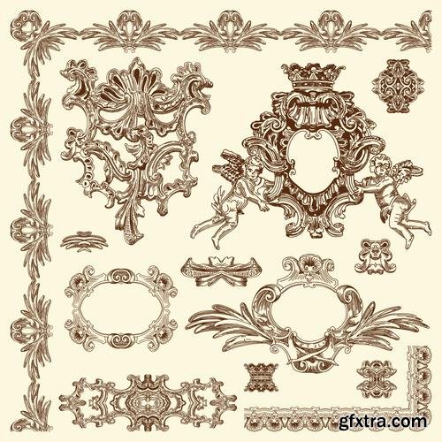 Stock Vector - Hand Draw Vintage Sketch Ornamental Design Elements, 30EPS