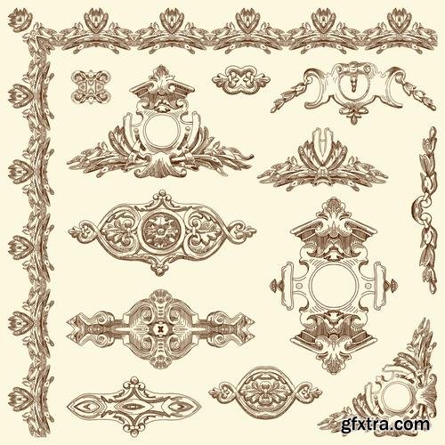 Stock Vector - Hand Draw Vintage Sketch Ornamental Design Elements, 30EPS