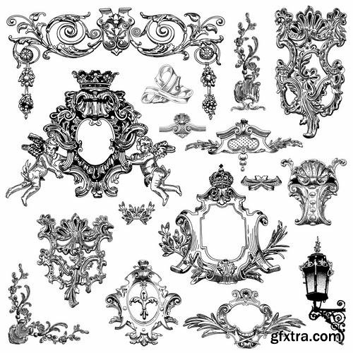 Stock Vector - Hand Draw Vintage Sketch Ornamental Design Elements, 30EPS