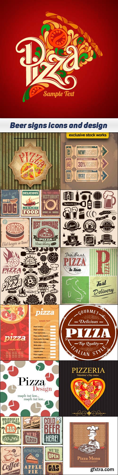 Beer signs icons and design elements vector 13x EPS