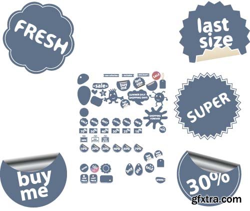 Vending label stickers vector illustration 8x EPS