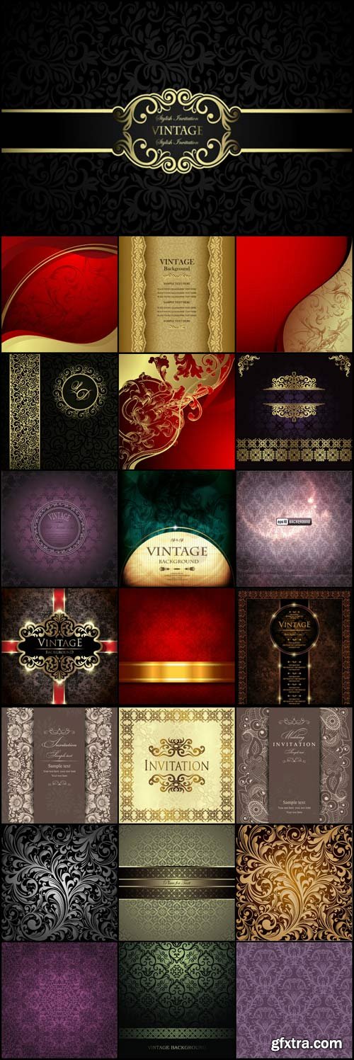 Gorgeous vintage backgrounds vector