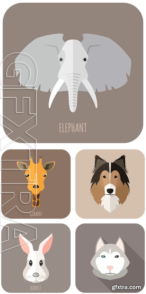 Stock Vectors - Animal Portrait With Flat Design Vector