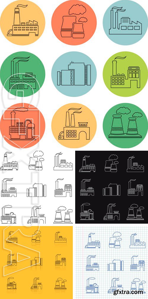 Stock Vectors - Factory outline icon