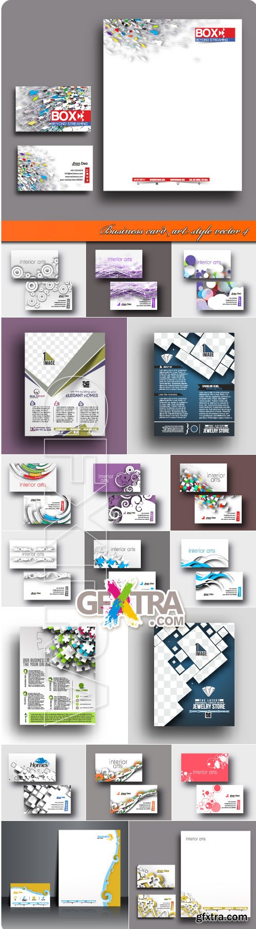 Business card art style vector 4