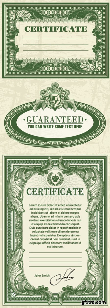 Dark Green Certificate Templates Vectors