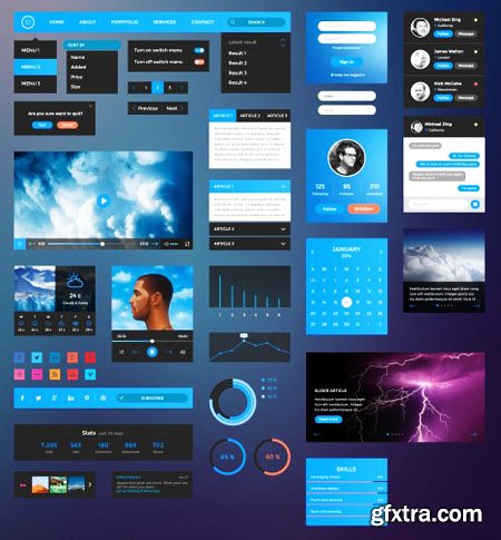 Retina Quality UI Kit Elements PSD