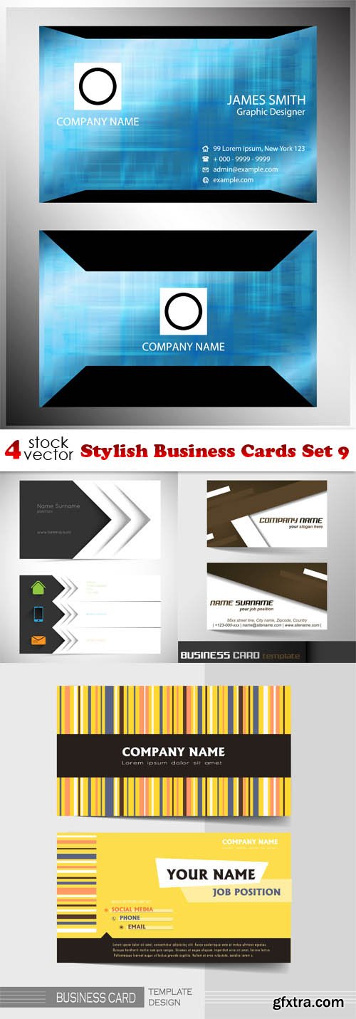 Vectors - Stylish Business Cards Set 9