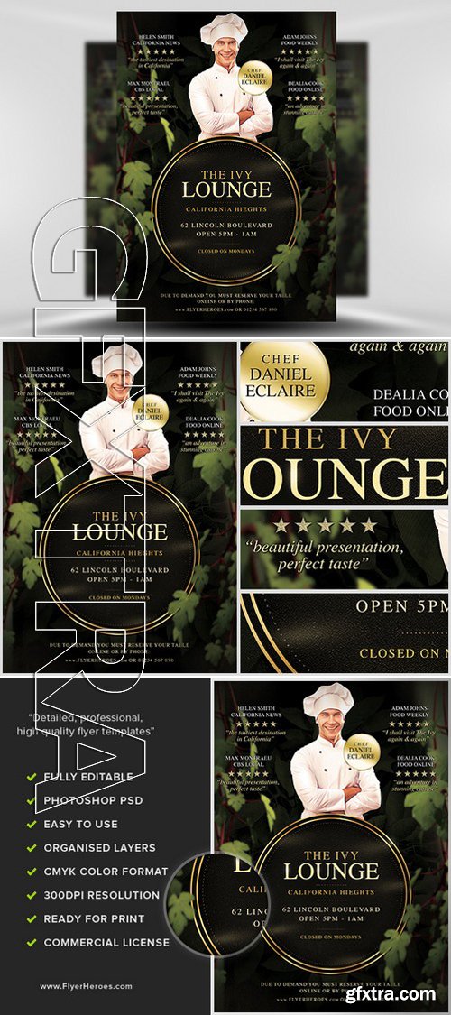 The Ivy Lounge Restaurant Flyer Template