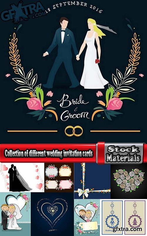 Collection of different wedding invitation cards #6-25 Eps