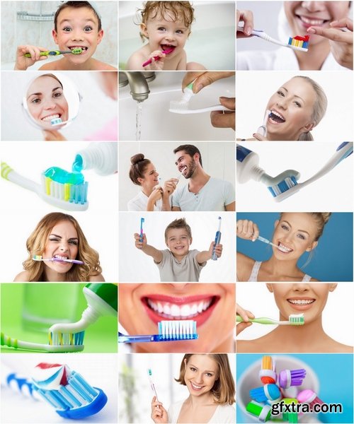 Collection brushing teeth toothpaste brush clean teeth mouth smile 25 HQ Jpeg