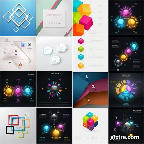 Collection elements of infographics vector image #21-25 Eps