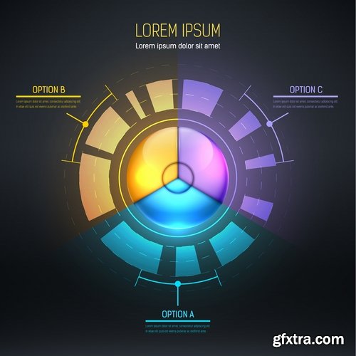 Collection elements of infographics vector image #21-25 Eps