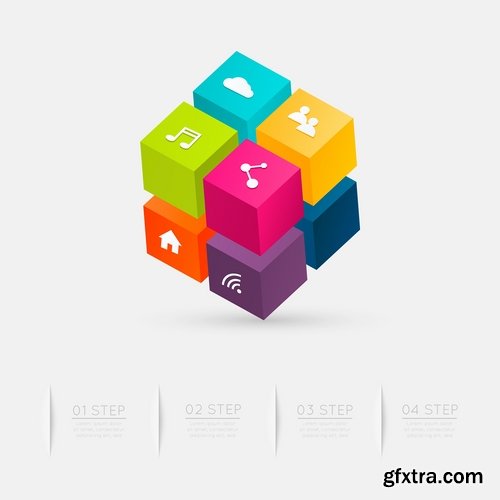 Collection elements of infographics vector image #21-25 Eps