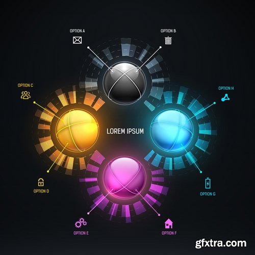 Collection elements of infographics vector image #21-25 Eps