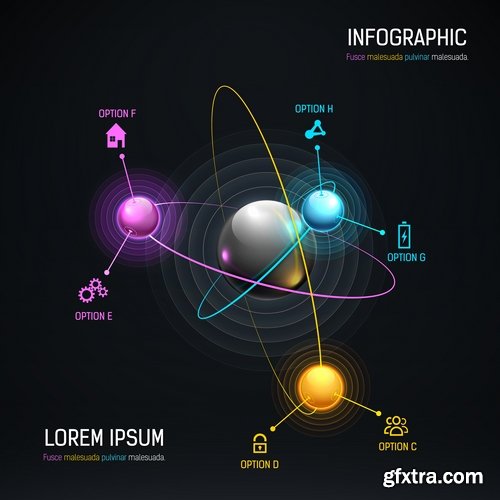 Collection elements of infographics vector image #21-25 Eps