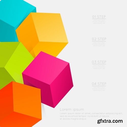 Collection elements of infographics vector image #21-25 Eps