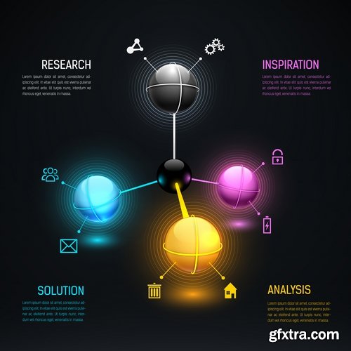 Collection elements of infographics vector image #21-25 Eps