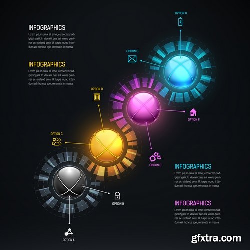 Collection elements of infographics vector image #21-25 Eps