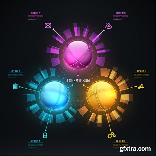 Collection elements of infographics vector image #21-25 Eps